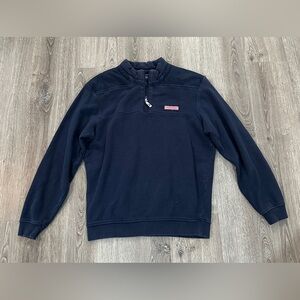 Vineyard Vines 1/4 Half Zip Sweater Mens Sz Medium Blue 100% Cotton Shep & Ian